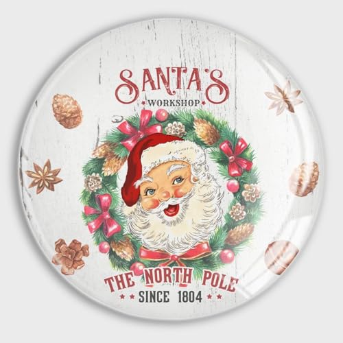 Imanes redondos para nevera, taller de Papá Noel, el Polo Norte, imanes de cristal para nevera, taquilla, pizarra, pizarra, gabinetes, aula, oficina, cubículo, escuela