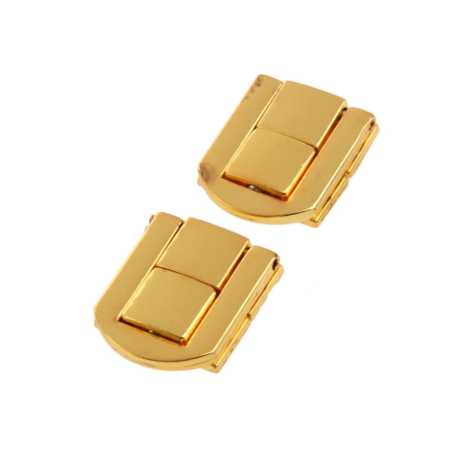 Shundeed Gold 2Pcs 25X20mm Antique Bronze/ Box Buckle Metal Lock Buckle, Suitable For Retro Hardware Hinges Of Jewelry Box Suitcase Buckle.(Gold)