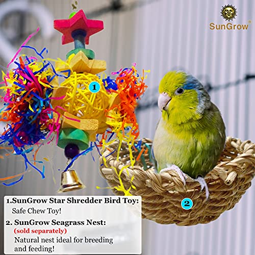Sungrow Parakeet Toy, Brightly Colored Hanging Toy Made Of Rattan, Wood And Shredded Paper, For Small And Medium Parrots, Cockatiels, Lovebirds And Finches (1 Piece) #TOP5