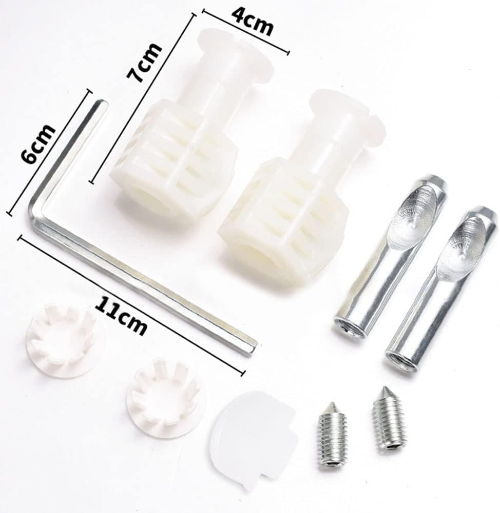 Kit di fissaggio per WC, bulloni universali, cerniere in acciaio inox, viti Ocap, facile da usare (bianco)