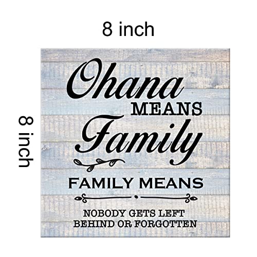 Family Sign Wall Art Prints Canvas Painting Rustic Ohana Means Family Family Means Nobody Gets Left Behind Or Forgotten Print Country Home Decor 8" X 8" #TOP1