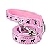 EcoBark Dog Leash - 4 FT / 5 FT / 6 FT Reflective Dog Leash- Eco-Bright Dog Leashes with Padded Handle - Strong Heavy Duty Dog Leash - Nylon Dog Leash for Medium and Large Dogs (Baby Pink Dog Leash)