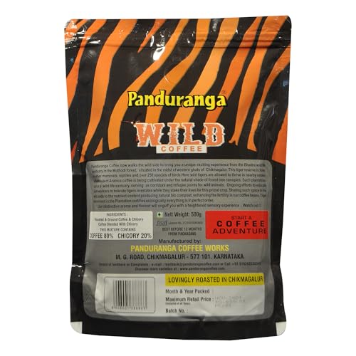 Panduranga Coffee | Wild Coffee | Medium Roast | Shade-Grown | Bold Flavor & Exotic Aroma - 500grams (Pack of 2)