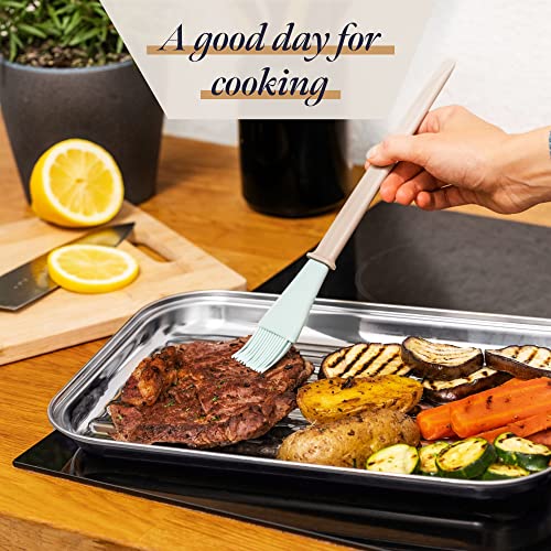 Gourmeo Bbq Grill Pans - Set Of 2 - Stainless Steel Grill Griddle W/Holes For Gas Or Electric Stove Tops - Outdoor Flat Top Grilling Pan For Vegetables And Meats #TOP7