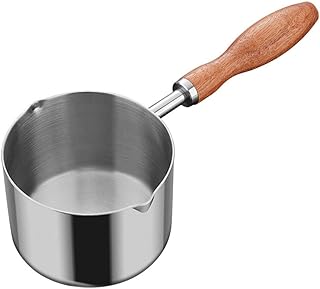 Stew Pot Oil Pan Pasta Pan Pot Cheese Pot Dosa Small Pot for Heating Butter Sauce Pans for Cooking Cheese Fondue Saucepan with Pour Spout Cookware Stainless Steel Baby Sp,