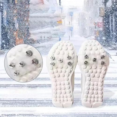 Xijobido Eisgriffe Für Schuhe - Klar Anti-Rutsch Griffe Für Schuhe | Rutschsicherung Traktions Spikes | Für Winter Und Schnee Und Wandern Gehen Klettern Angeln Dachdecken Golf