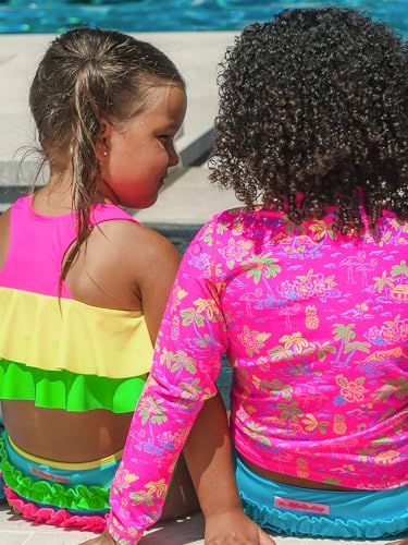 RuffleButts Girls UPF50+ Sun Protection Flounce Bikini Two Piece Swimsuit3