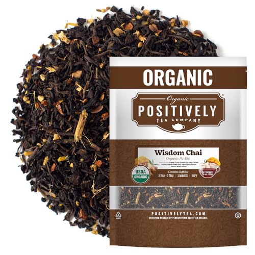 Organic Positively Tea Company, Wisdom Pu-Erh Chai Tea, Loose Leaf, 16 Ounce