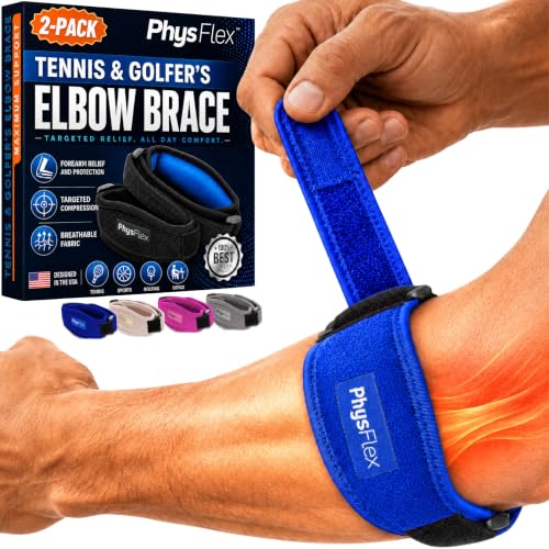 Image of 2-Pack Tennis Elbow Brace for Men & Women, Golfer's Elbow Support Strap