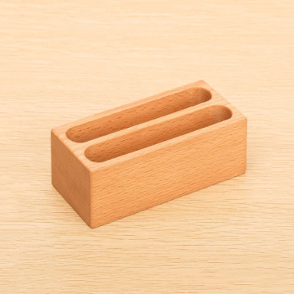 MOBYGKFY Wooden Business Card Case Simple Large Capacity Storage Box Desktop Holder