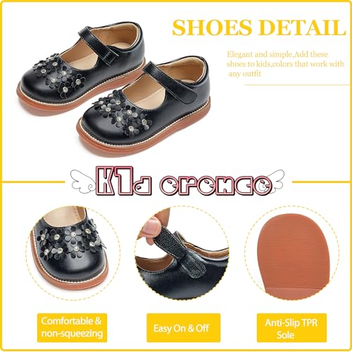 Image of Kiderence Toddler Girl Mary Jane School Uniform Dress Shoes Oxford Flats | Wide Toe Box Great Comfort for Student Shoe and Flower Girl Shoe for Wedding, Parties, Church