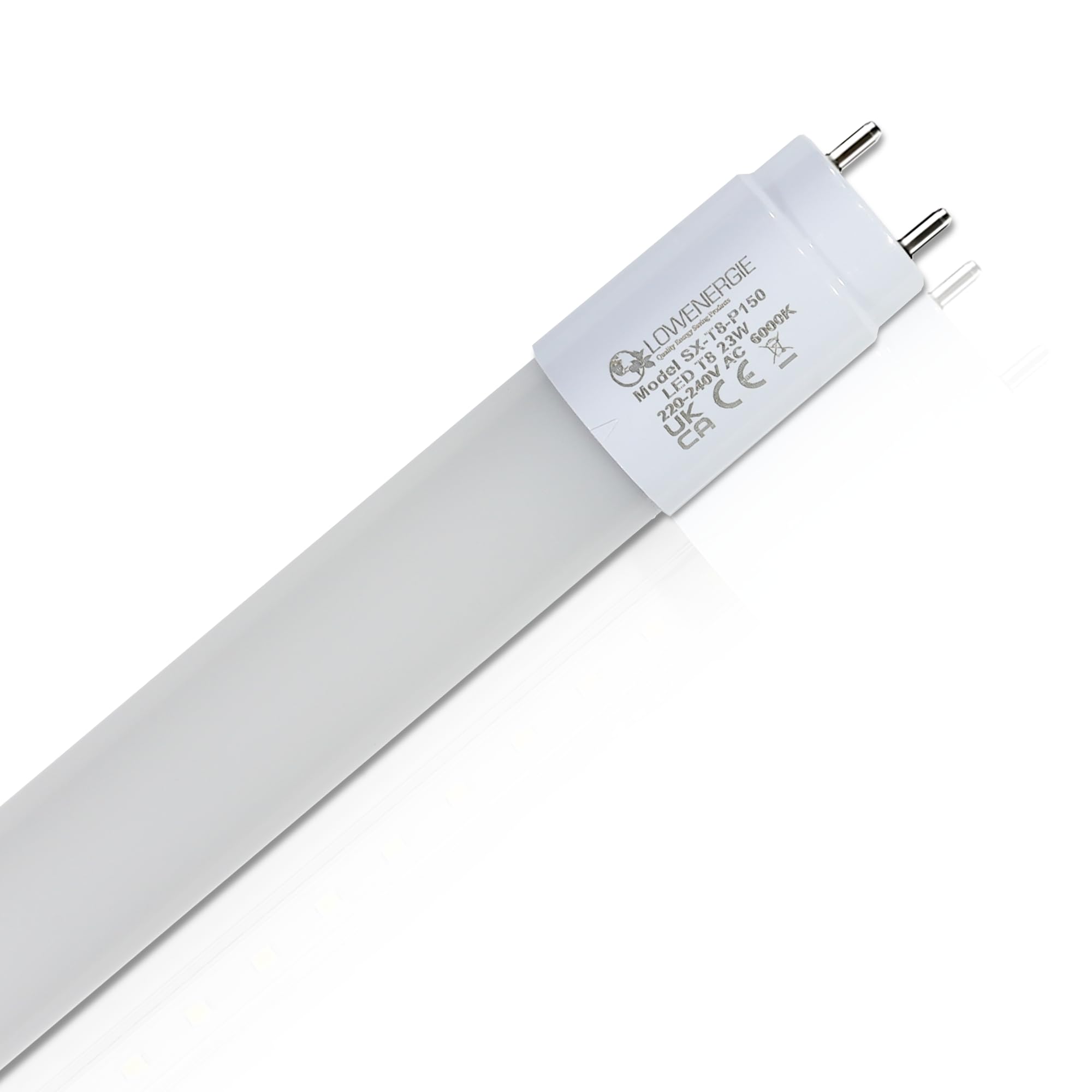 LOWENERGIE LED Tube Light T8 Fluorescent Replacement 5ft High LUX Energy Saving (4, 6000k Frosted)