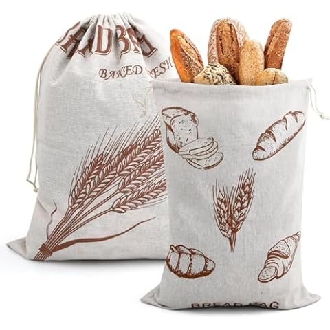 YTPAFK Linen Bread Bags for Storage Cover