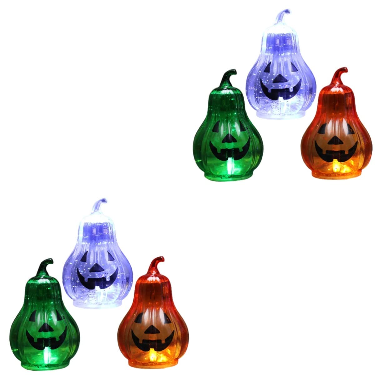 Lanterne Jack-O LED sans flamme lot de 3 citrouilles en plastique pour sécuriser la déco de table