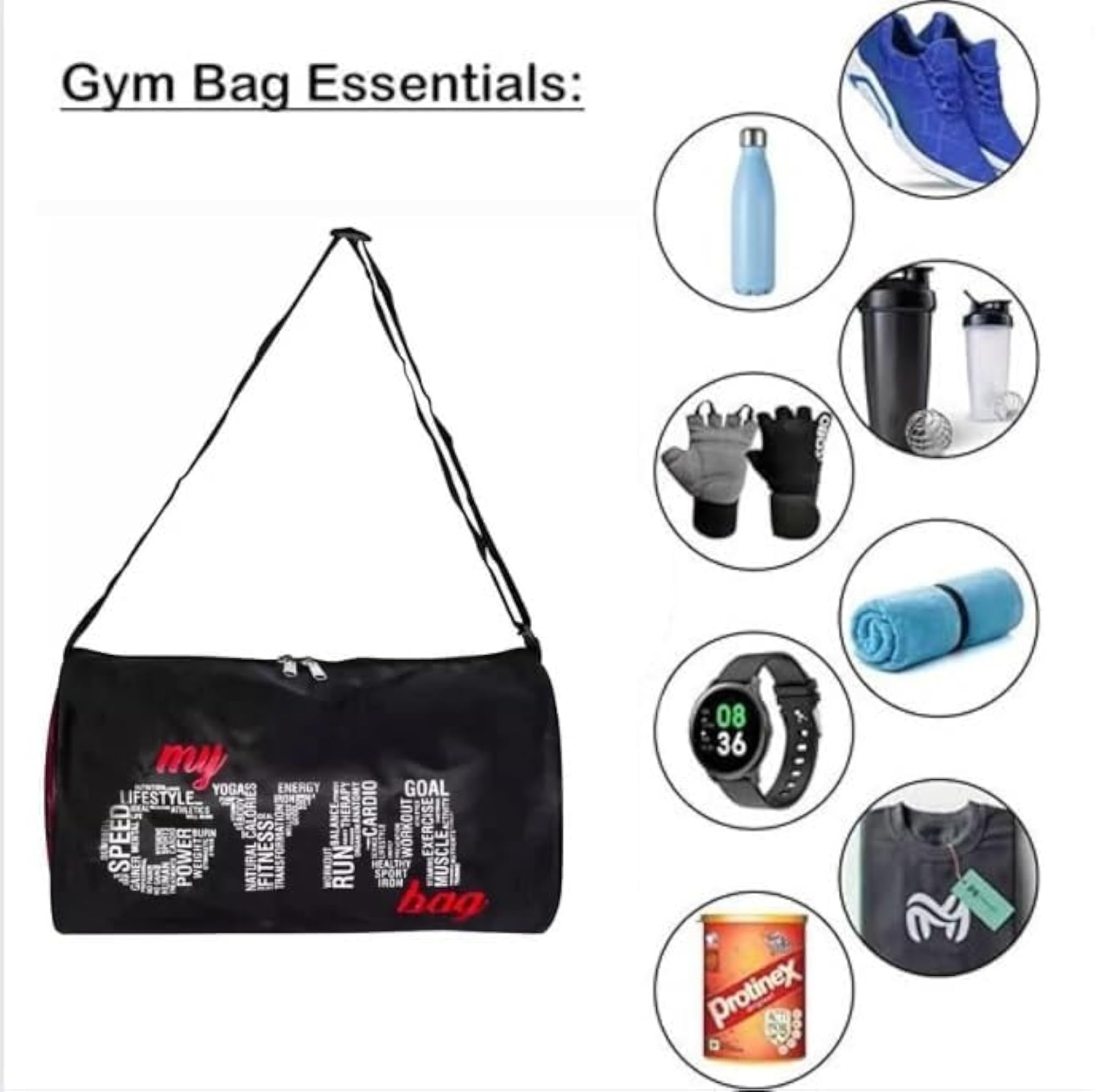 Gym Bag Combo Set for Men and Women, Workout Accessories