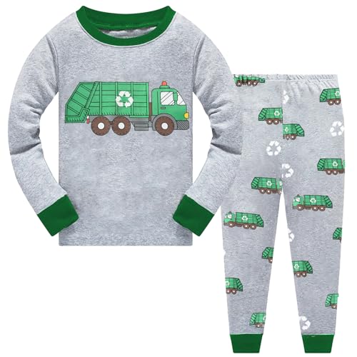Little Hand Jungen Schlafanzug Langarm Herbst Winter Kinder Nachtwäsche Müllwagen Schlafanzug 98