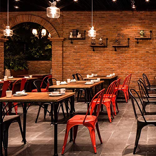 Metal Dining Chairs Set Of 4 Indoor Outdoor Chairs Patio Chairs 18 Inch Seat Heigh Kitchen Chairs Tolix Side Bar Chairs Trattoria Metal Chairs Restaurant Chair 330Lbs Weight Capacity Stackable Chair #TOP3