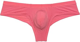 Mens Micro Ice Silk Bikini Boxer Briefs Solid Stripe Underwear Ultra Thin Hipster Underpants Half Hip Coverage