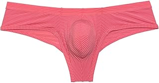 Mens Micro Ice Silk Bikini Boxer Briefs Solid Stripe Underwear Ultra Thin Hipster Underpants Half Hip Coverage