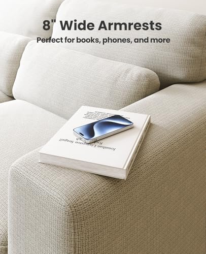 Image of Amada 40 inch Oversized Accent Sofa Chair, Modern Armchair with Deep Seat, Comfy Upholstered Large Reading Chair with Removable Washable Covers for Living Room & Bedroom Office, White