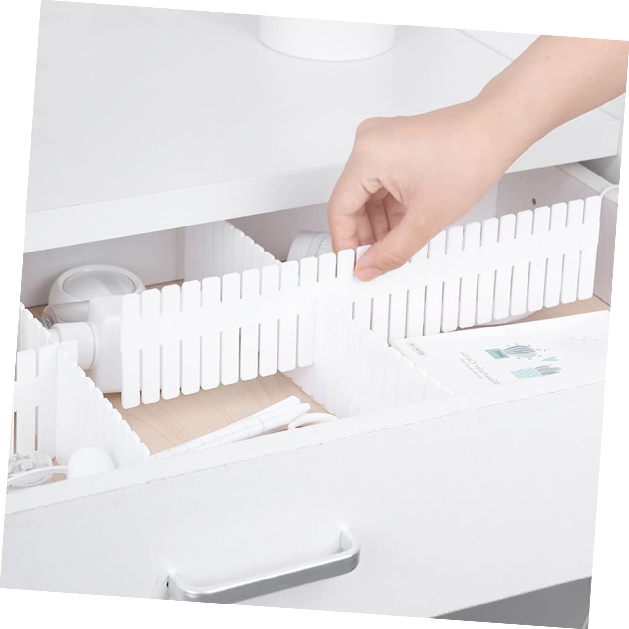 ARTIBETTER 4Pcs Plastic Drawer Divider Storage Spacer for Organizing Makeup Socks Underwear and Office Supplies Versatile Combination Partition