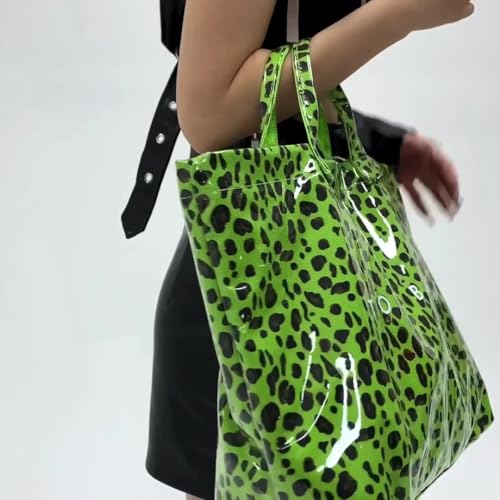 Image of Large Tote Bags for Women PVC Clear Totes Bag Plastic Carry All Bag Kraft Paper Shoulder Handbag Hobo for Work Travel