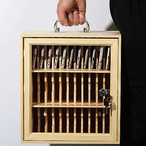 Le Phone Sto Box con serratura a combinazione, ideale per scuole, fabbriche, esami e lavoro, design in legno, soluzione sicura e nizzata per dispositivi personali