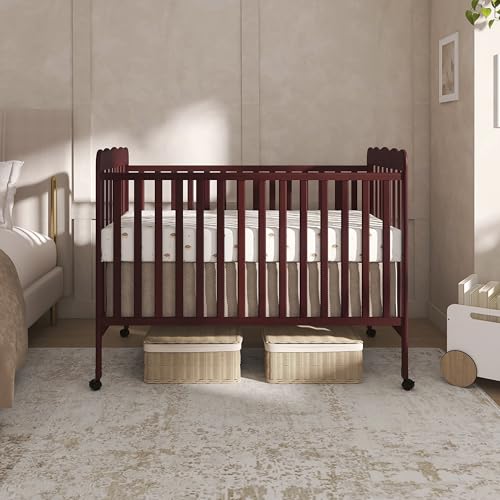 Image of Dream On Me Full Size Carson 3-in-1 Convertible Baby Crib, Locking Wheels | Portable & Converts to Toddler Bed & Daybed, 3 Adjustable Height, Wooden Crib, GREENGUARD Gold & BSA Verified, Espresso