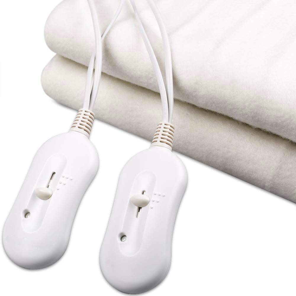 Surmatelas Chauffant, Chauffe Lit - Certifications: CE - Réglages de température: 3 réglages, indicateur LED - Double, 160 x 140 cm, 2x60W, Blanc, Polyester, Télécommande