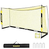MangoStar Soccer Goal, 12X6 FT Soccer Goal for Backyard Portable Net Collapsible Metal Base, Quick Set Up Soccer Net for Indoor Outdoor Practice Training with Carry Bag