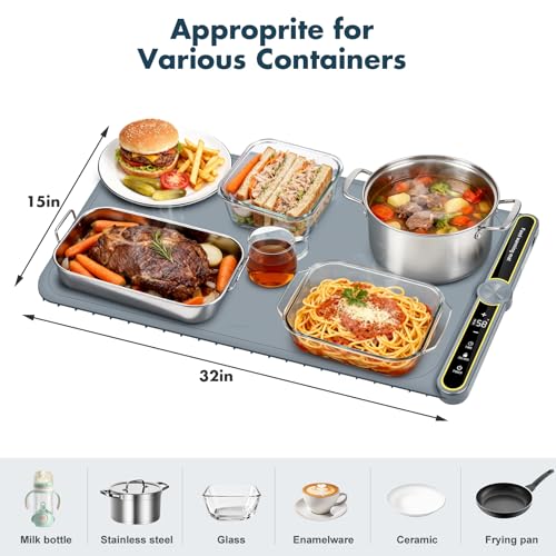 Plateau chauffant électrique portable tapis chauffant pour aliments - 5