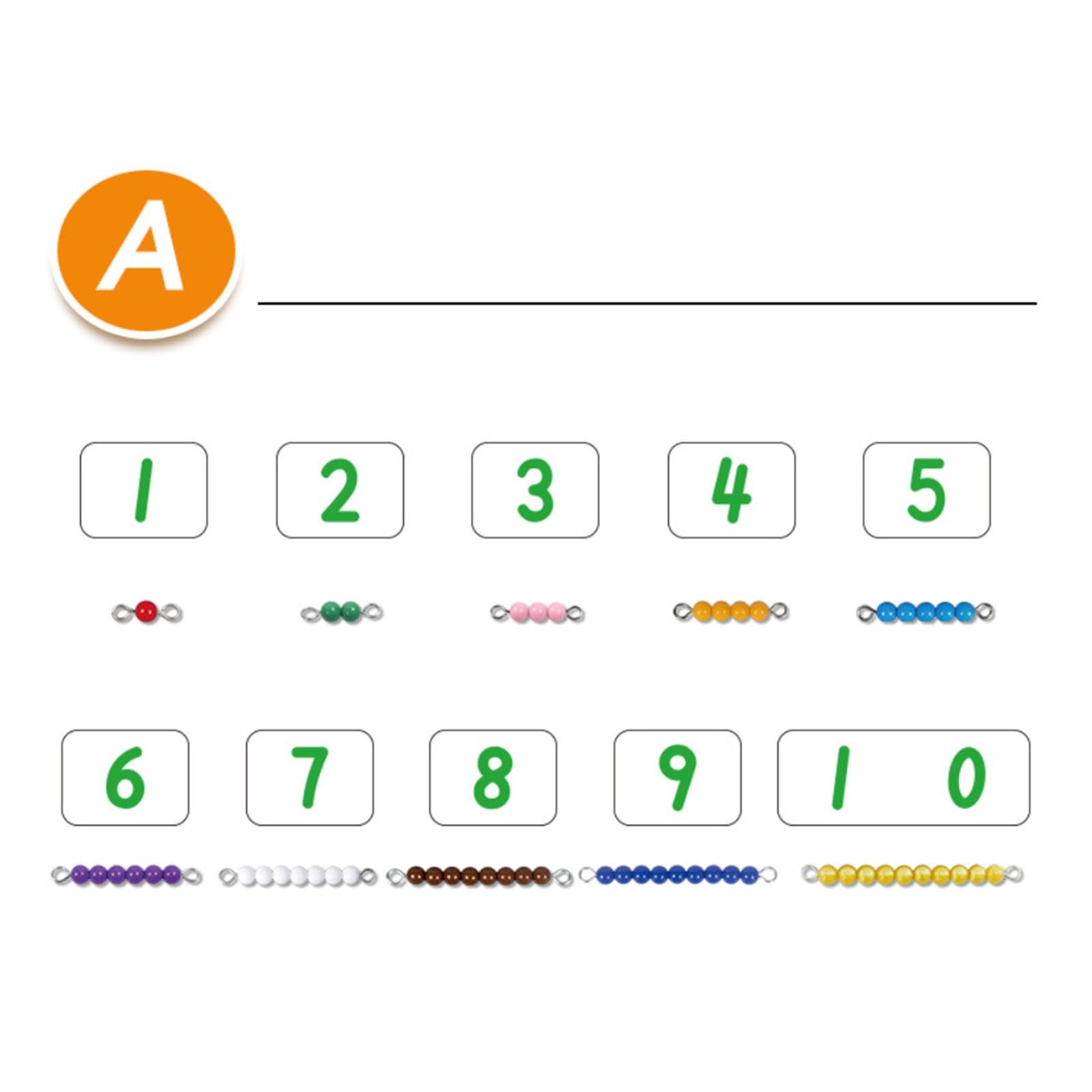 F Fityle 10 Piezas de Cuentas para Niños Juego Educativo de Matemáticas Material de Tablero de Ajedrez para Numeros Función de Suma y Resta