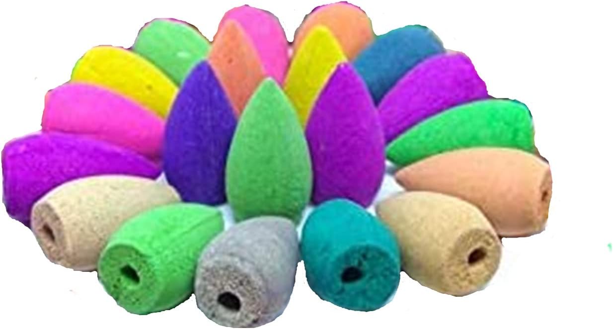 Cafurty 20 Pcs Backflow Incense Cones 7 Mixed Natural Scents- Lavender Lemon Osmanthus Lily Green Tea Rose Jasmine,Incense Cones Perfect for in Home Or Office