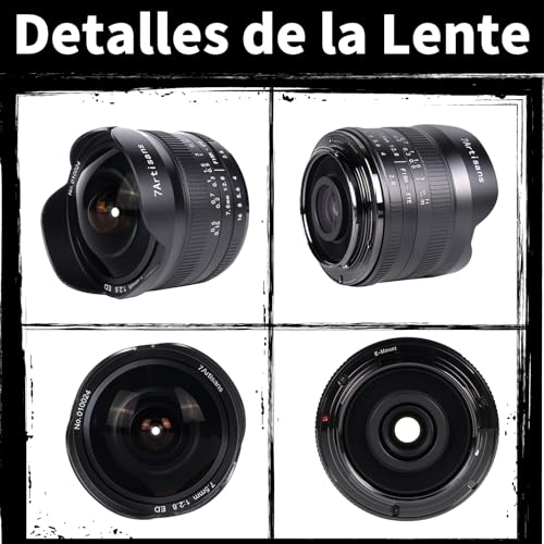 7Artisans 7,5 mm F2,8 II Sony E Mount APS-C Fisheye Prime Objektiv,Manuelles 190° Ultra Weitwinkel Festbrennweiten Objektiv für Sony A5000 A5100 A6000 A6300 A6400 A6500 NEX-5T A7III A7R III – Bild 3