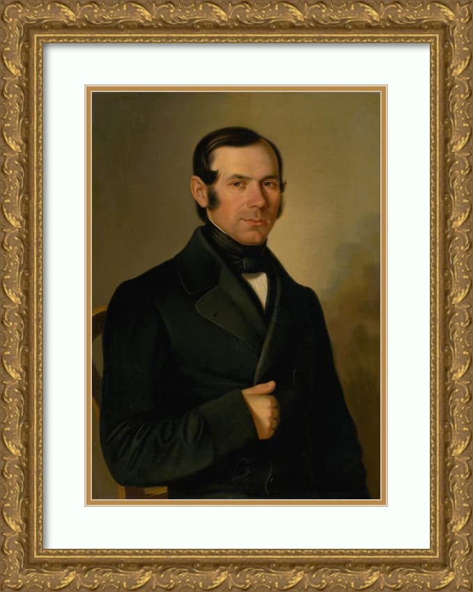 ArtDirect Peter Michal Bohúň 14x18 Gold Ornate Frame and Double Matted Museum Art Print Titled - Portrait of Juraj Sipka, and Majestic Teacher (1853)