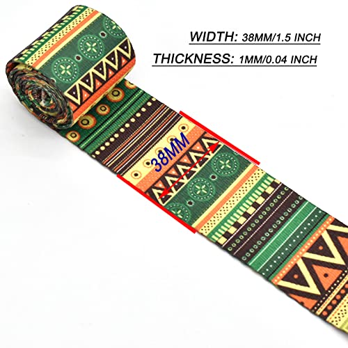 1.5" Elastic Ribbon Polyester Stripe Flag Webbing Cotton Purse Strap Elastic Band Dog Collar Sewing Hanging Belt Decractions 1-Yard (H) #TOP1