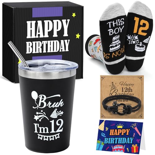 12 Year Old Boy Birthday Gift Ideas, Unique Funny Birthday Gift Set for 12th Teenage Boys, Twelve Year Old Gifts ideas for Boys Son Grandson Nephew Friend