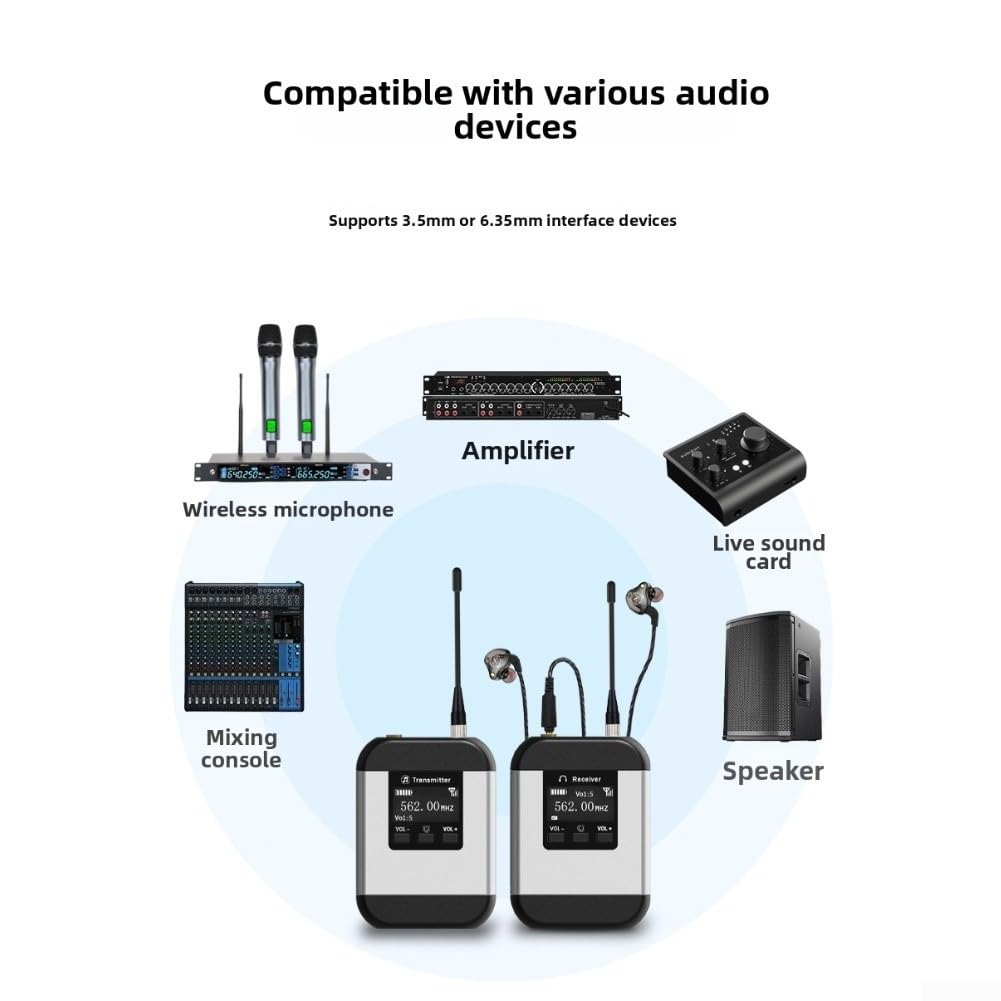 Sistema IEM wireless in lega di alluminio per uso palco | UHF per stabilità di frequenza, tecnologia anti-interferenza, audio chiaro di scena, movimento libero, performance live ready