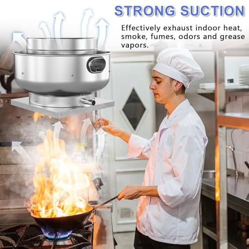Image of Restaurant Hood Grease Rated Exhaust Fan- Food Truck High Speed Direct Drive Centrifugal Upblast Exhaust Fan 0.25HP 110 Volt Single Phase Motor 1500-1700 CFM