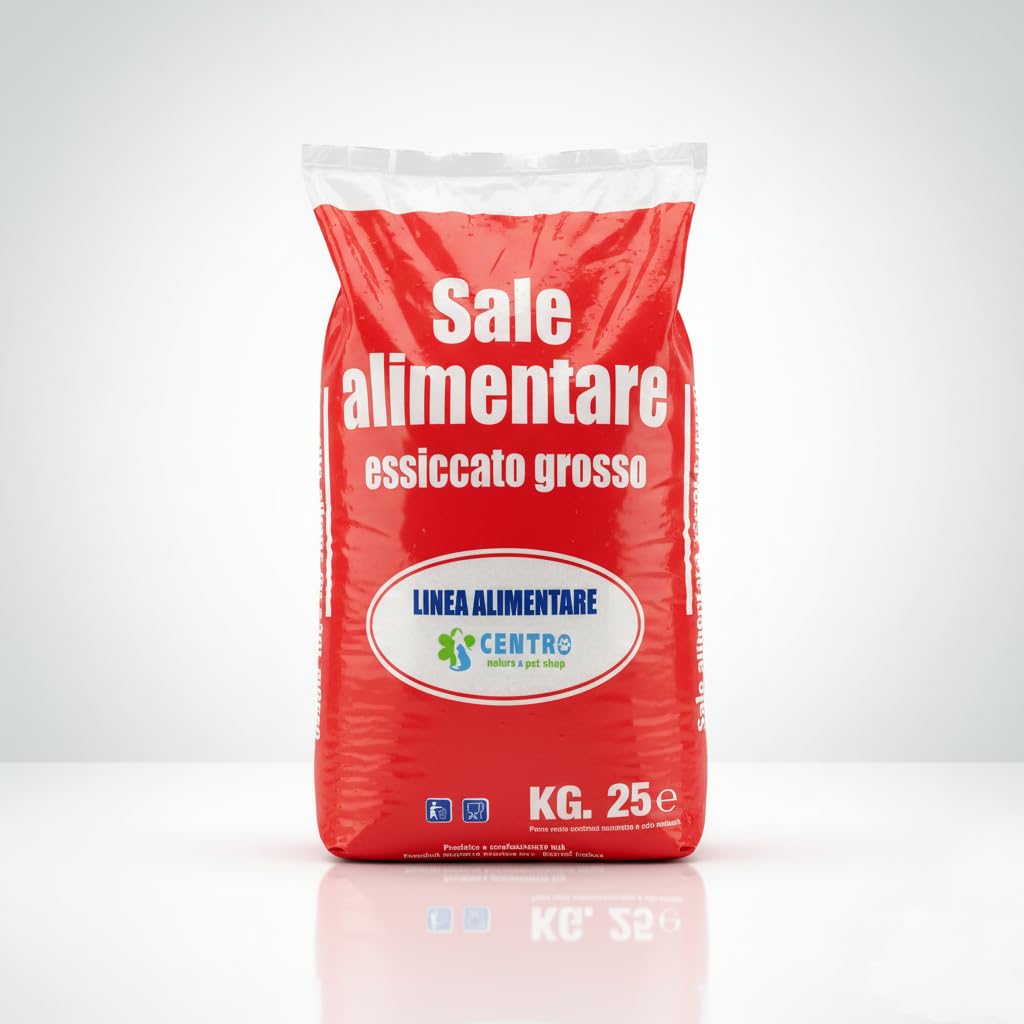Sale Marino Grosso Alimentare 25kg Ottenuto per Evaporazione da Acqua di Mare Lavato e Essiccato