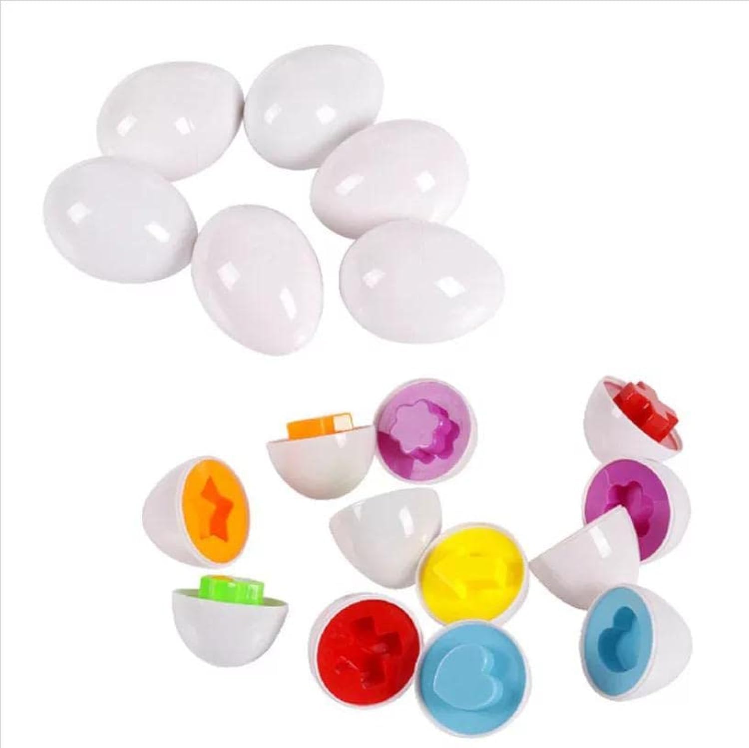 Litvibes creative egg fun color & shape matching toys for kids and toddlers- 6 eggs (White) (B0912L6D3R) Amazon Price History, Amazon Price Tracker