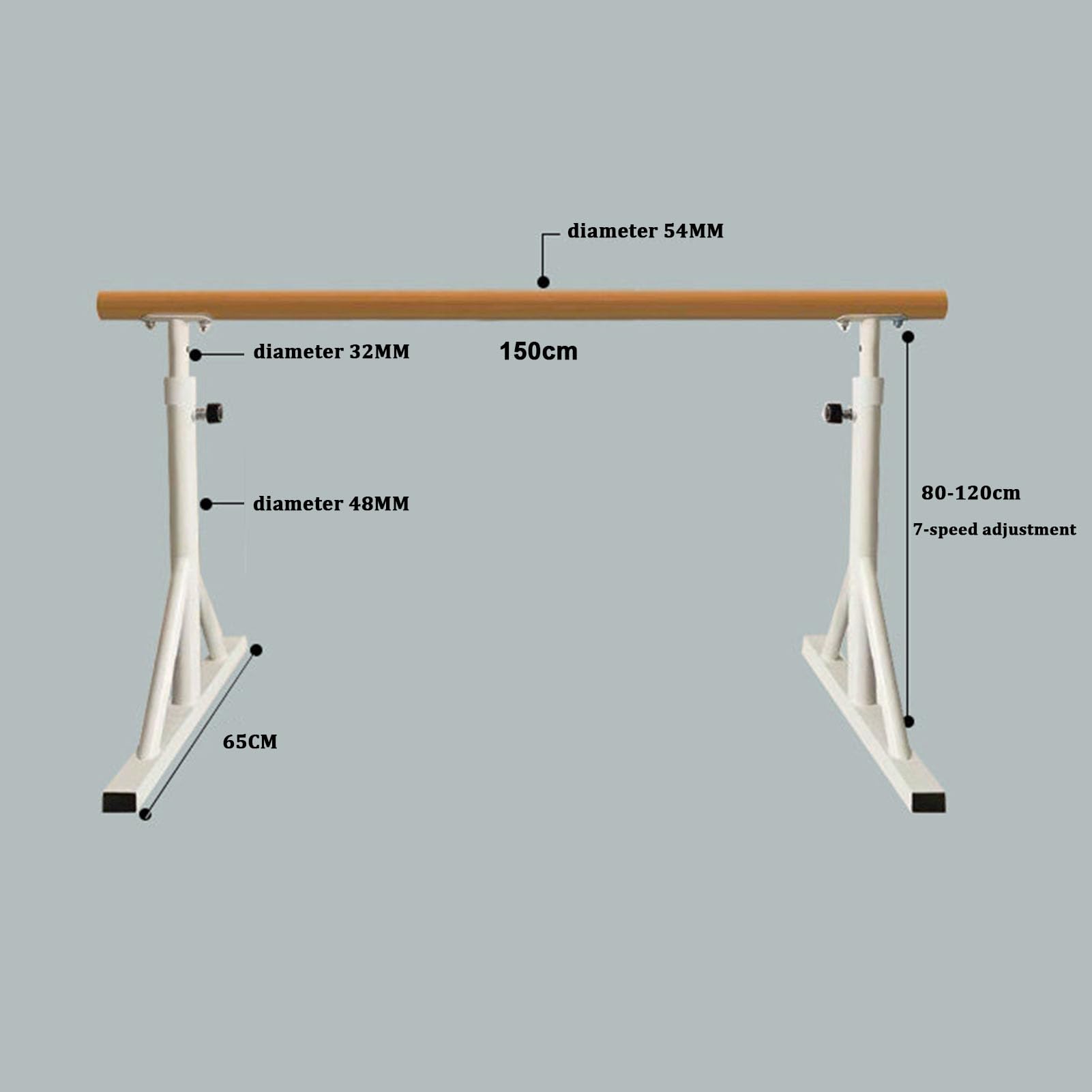 Generico Freestanding Legno Ballet Barre Bar Portatile Resistente Bar Danza
