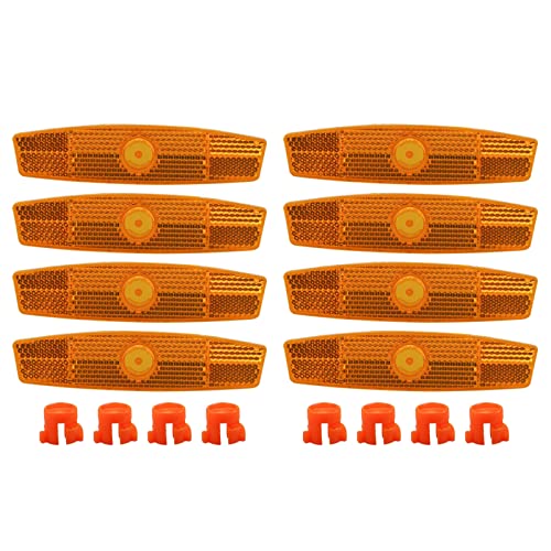 CHENGBEI 8 Pieces Reflectors Wheel Reflectors Bicycle Spoke Reflector Safety Warning Reflector Tire Reflector Spoke Light Warning Reflector, orange