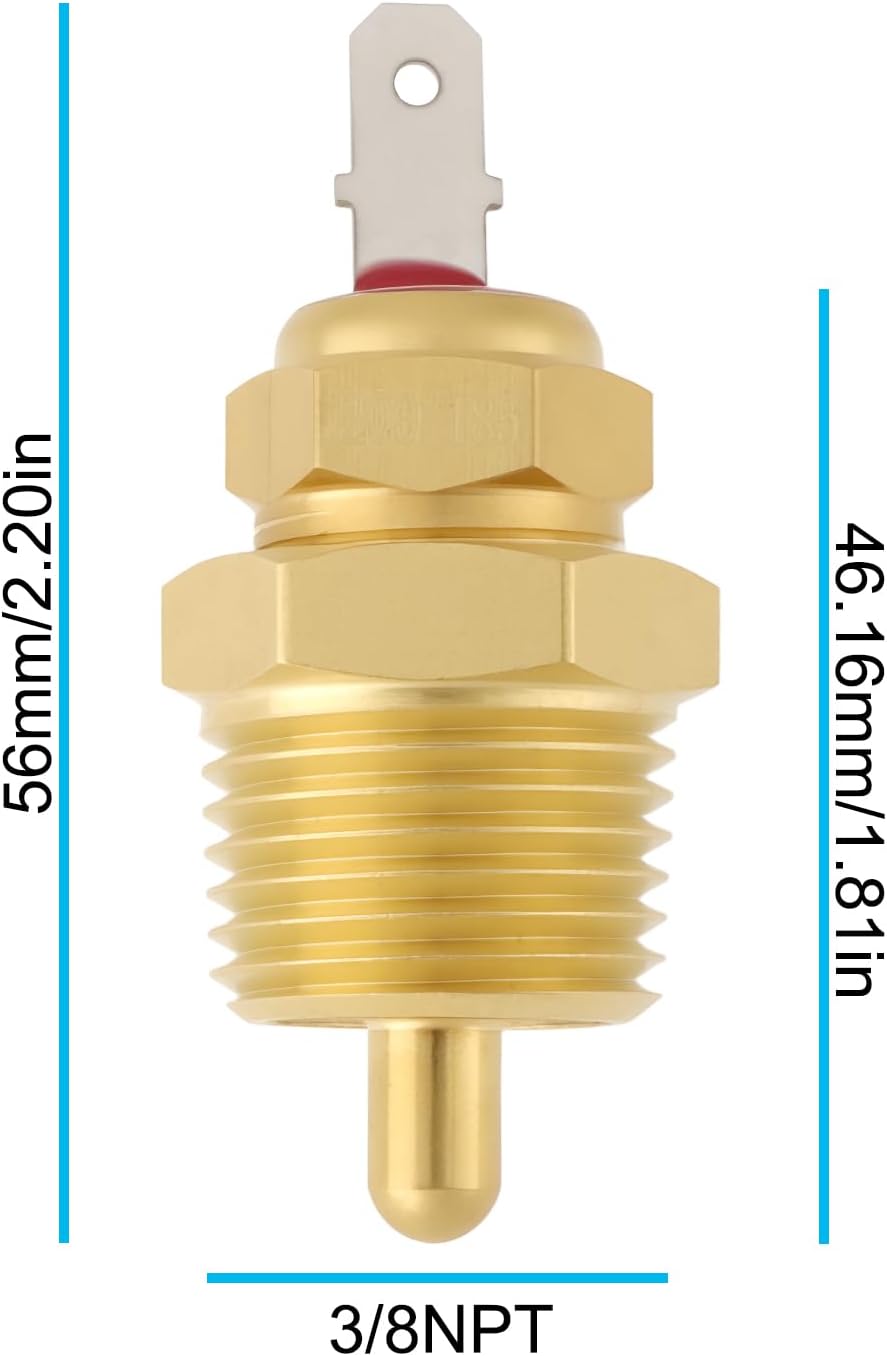 3/8 inch NPT Fan Thermostat Temperature Switch 185 to 200 Degree for 265 283 305 307 327 Engines