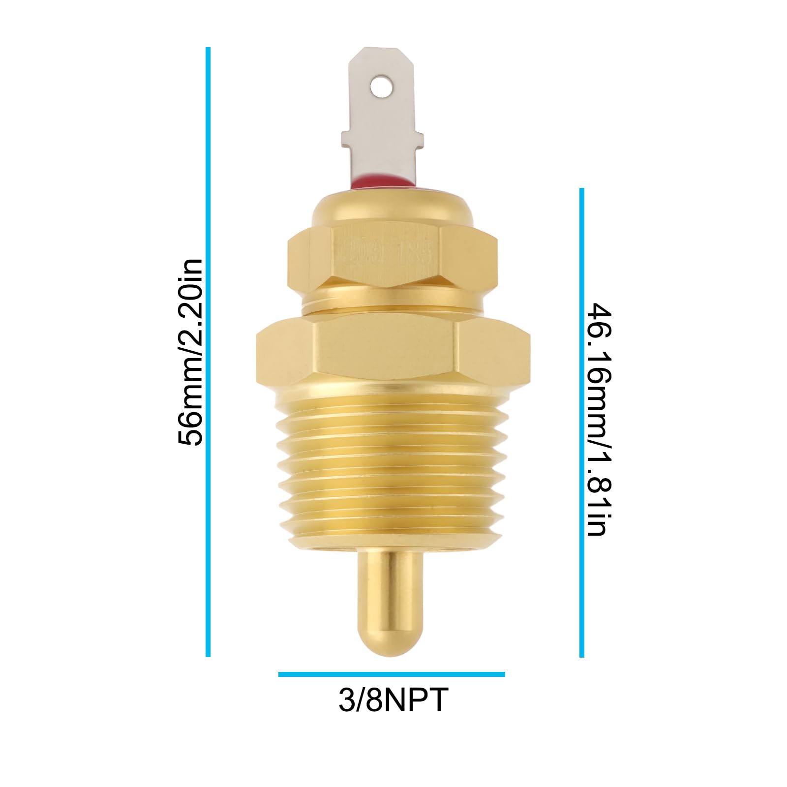 OTOTEC Commutateur de température de thermostat de ventilateur NPT 3/8 pouces 185 à 200 degrés pour moteurs 265 283 305 307 327