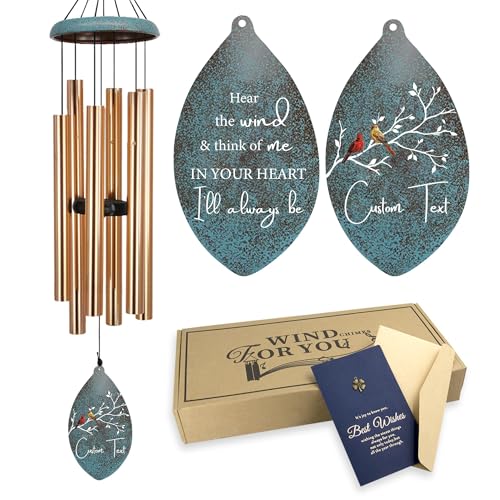 Image of ASTARIN Personalized Sympathy Wind Chimes Deep Tone, 35inch Cardinal Wind Chimes, in Loving Memory of Dad /Mom, Memorial Gifts for Funeral Condolences(Produced in Texas)