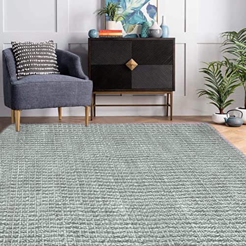 Irongate Solid Jute Area Rug - Handwoven Reversible Ribbed Textured Large Accent Rug Carpet - Livingroom Bedroom Den Study Farmhouse Home Décor - Classic Modern Contemporary Gift - 4' X 6' - Platinum #TOP1