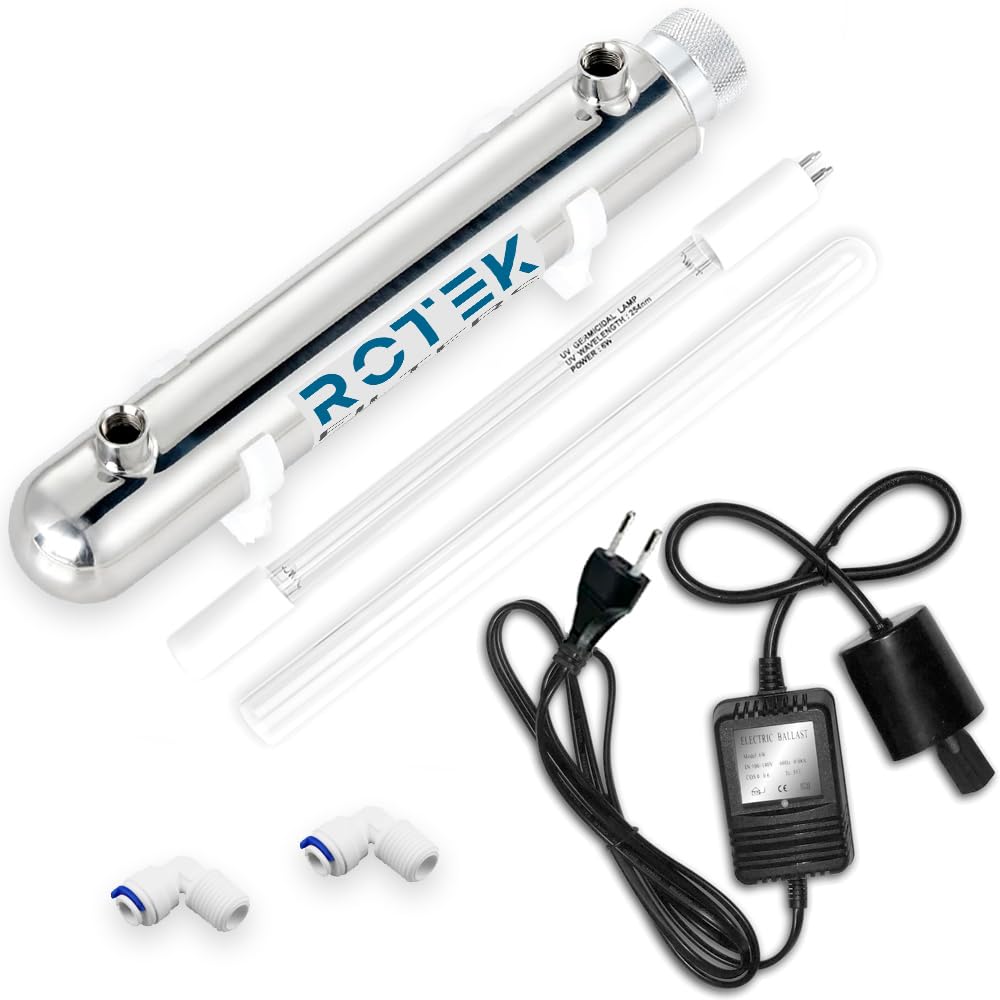 1 GPM 12W UV-Sterilisator, Wasserdesinfektion, Edelstahl 304 ROTEK