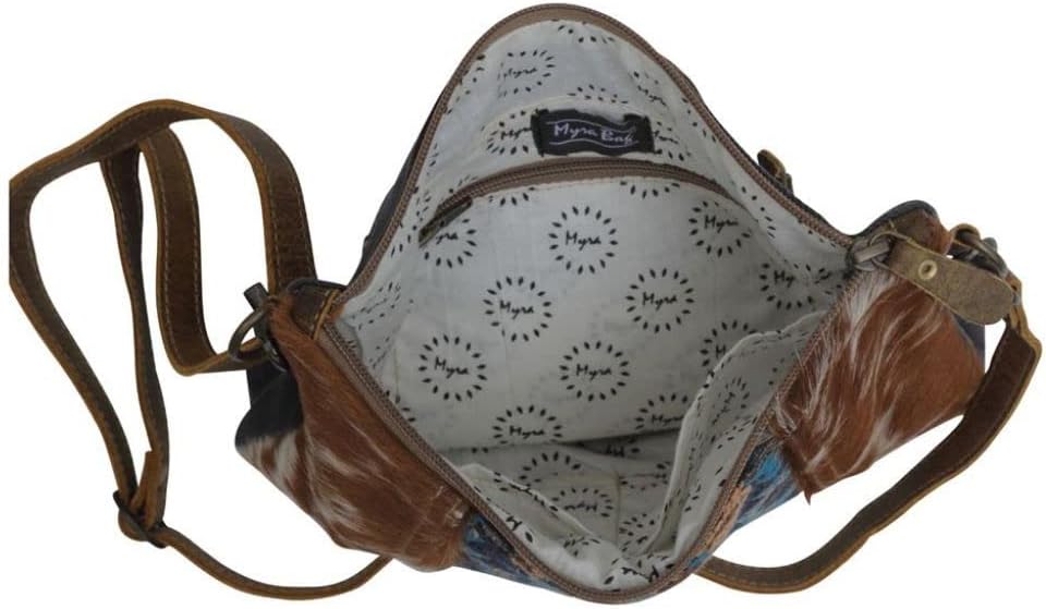 Myra Bag Western Leather Crossbody Bag for Women - Upcycled Canvas Shoulder Bag Vanessia Lirio - Image 8