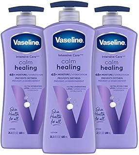 Vaseline Intensive Care Calm Healing Body Lotion for Dry Skin Lotion Made with Ultra-Hydrating Lipids and Lavender Extract to Heal and Restore Dry Skin 20.3 oz, Pack of 3